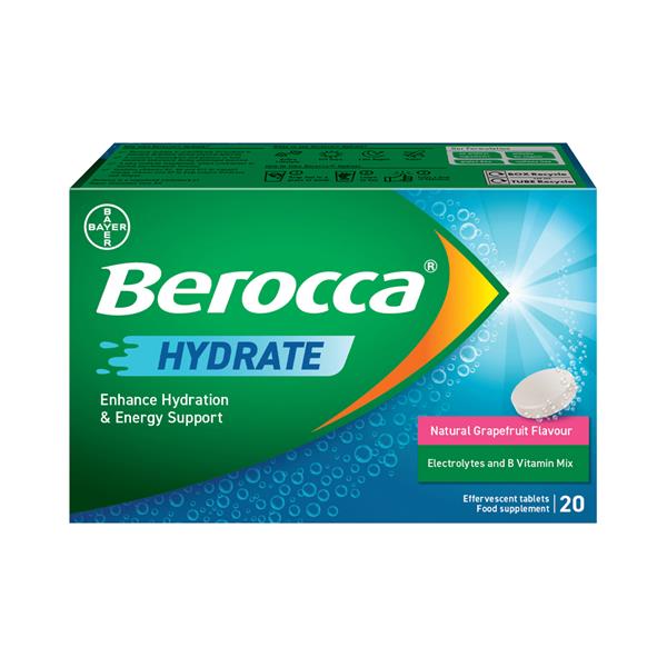 Berocca Hydrate Electrolytes & Vitamin B Mix Natural Grapefruit Flavour