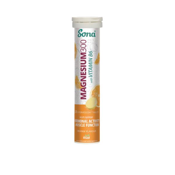 Sona Magnesium 300 With Vitamin 6 Effervescent Tablets