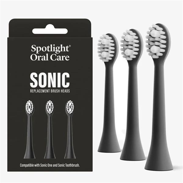 Spotlight Oral Care Sonic Replacement Brush Heads Black