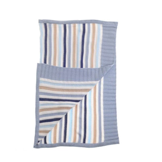 Ziggle Striped Blanket Blue/Beige