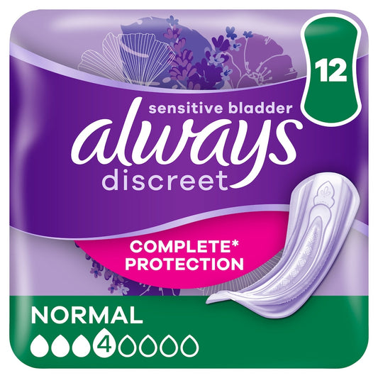 Always Discreet Normal Incontinence Pads 12 Pack