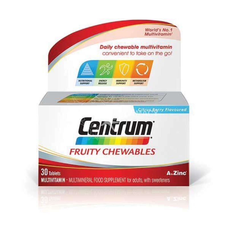 Centrum Fruity Chewables 30 Multivitamin Tablets