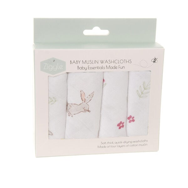 Bunnies Muslin Washcloths