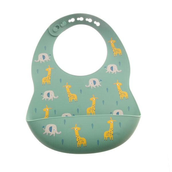 Ziggle Silicone Bib Giraffe & Elephant