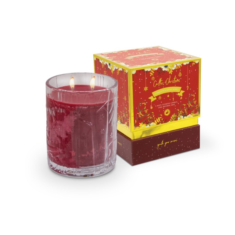 Celtic Candles Christmas Cinnamon & Winter Berries 2 Wick Candle