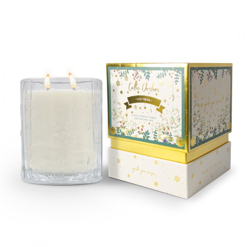 Celtic Candles Christmas Cosy Fireside 2 Wick Candle