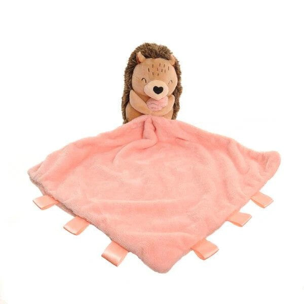 Hedgehog Velour Plush Comforter Blanket - Brown & Pink - Ziggle