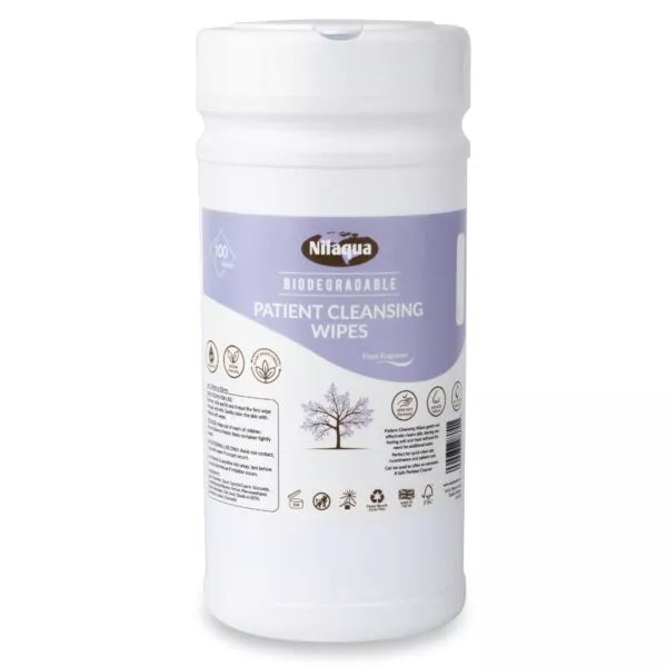 Nilaqua Biodegradeable Patient Cleansing Wipes
