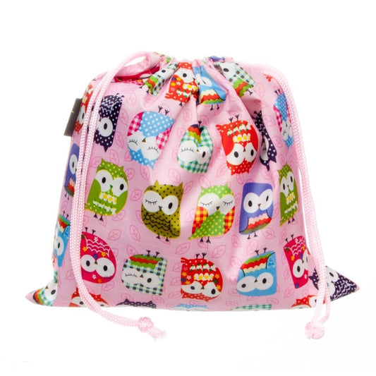 Owl Drawstring Washbag - Pink