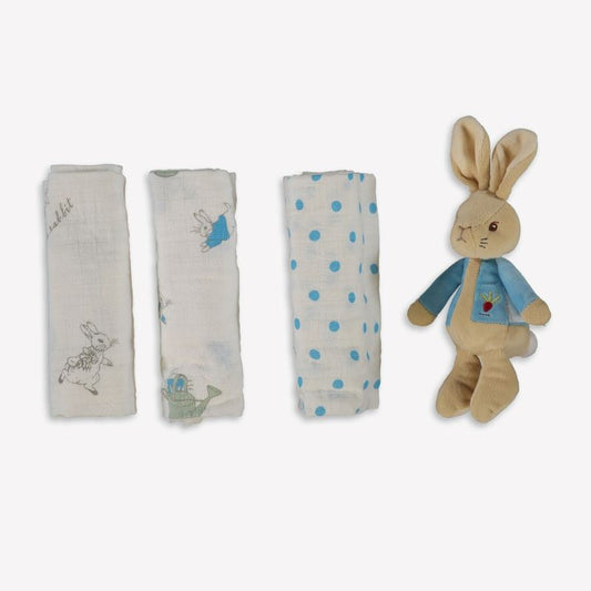 Peter Rabbit Soft Toy & Muslin Gift Set
