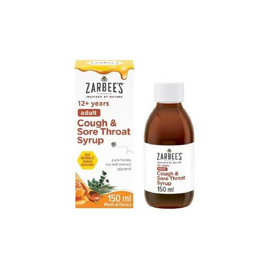 ZARBEES ADULT COUGH SORE THROAT SYRUP 150ML
