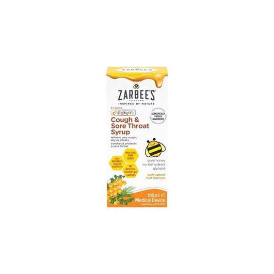 ZARBEES CHILDRENS COUGH SORE THROAT SYRUP 100ML