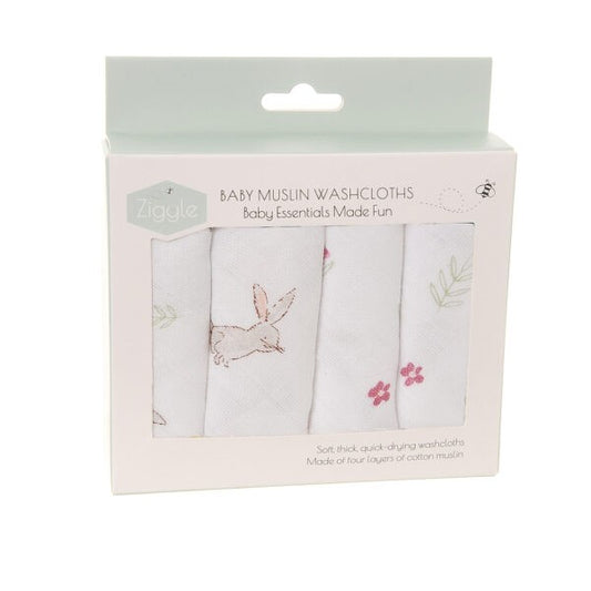 Bunnies Muslin Washcloths