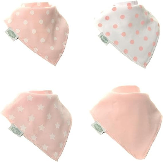 Bandana Dribble Bibs Pink & White