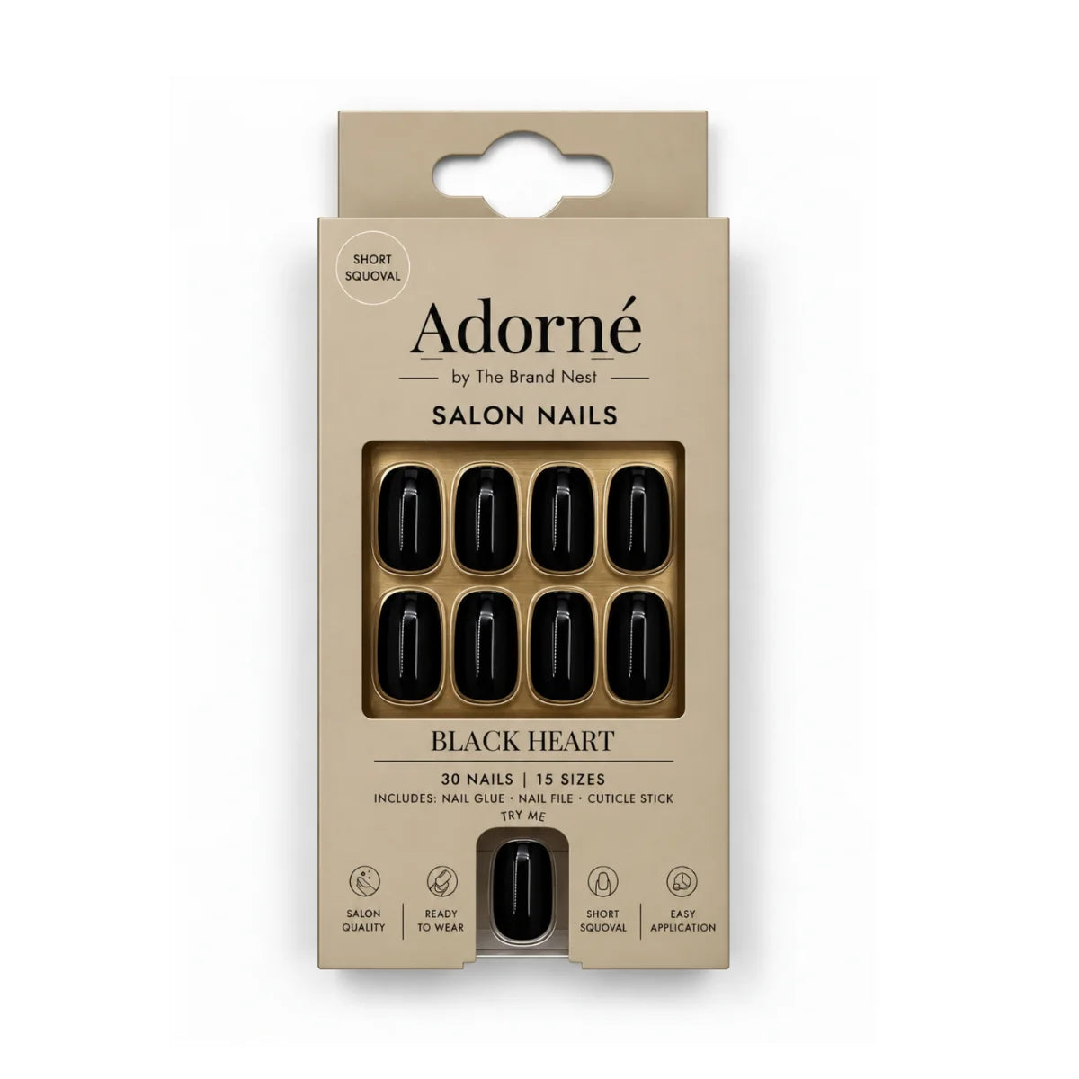Adore Salon Nails Black Heart
