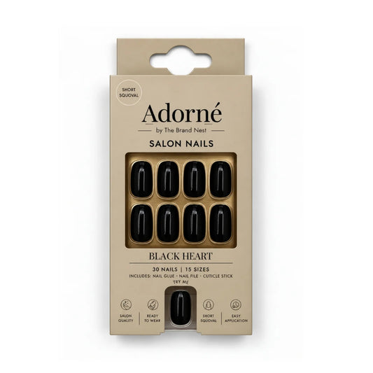 Adore Salon Nails Black Heart