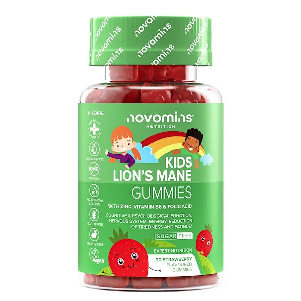 Novomins Kids Lion's Mane Gummies 30 Strawberry Flavour