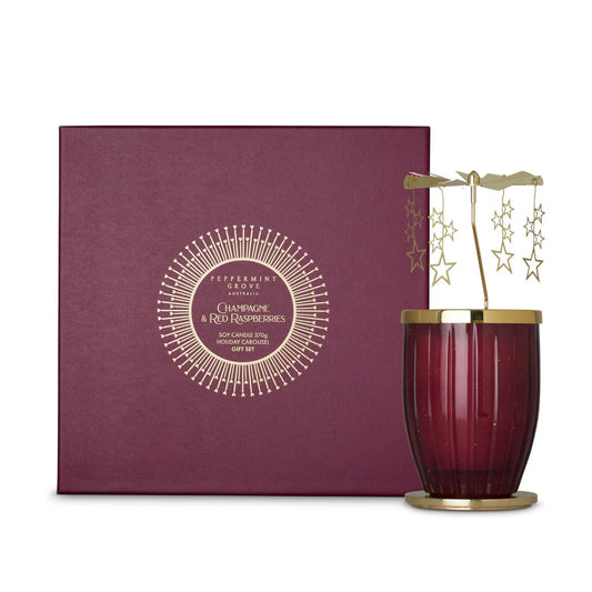 Peppermint Grove Champagne & Red Raspberries Candle Spinner 370g