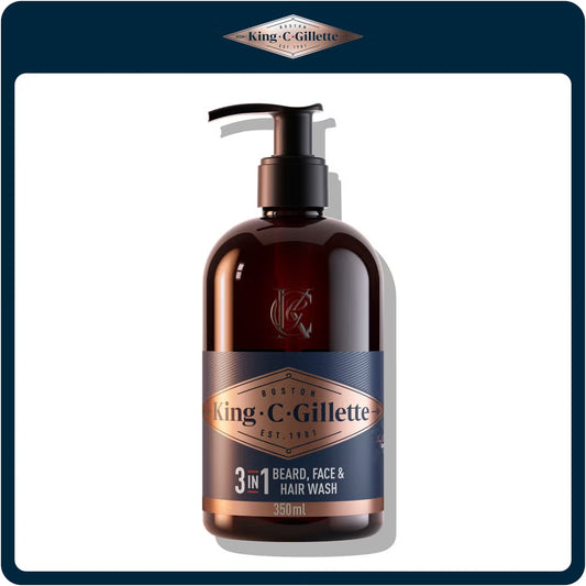 King. C.Gillette Beard,Face& Hair Wash 350ml