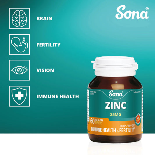 Sona Zinc 25mg 60 Tablets
